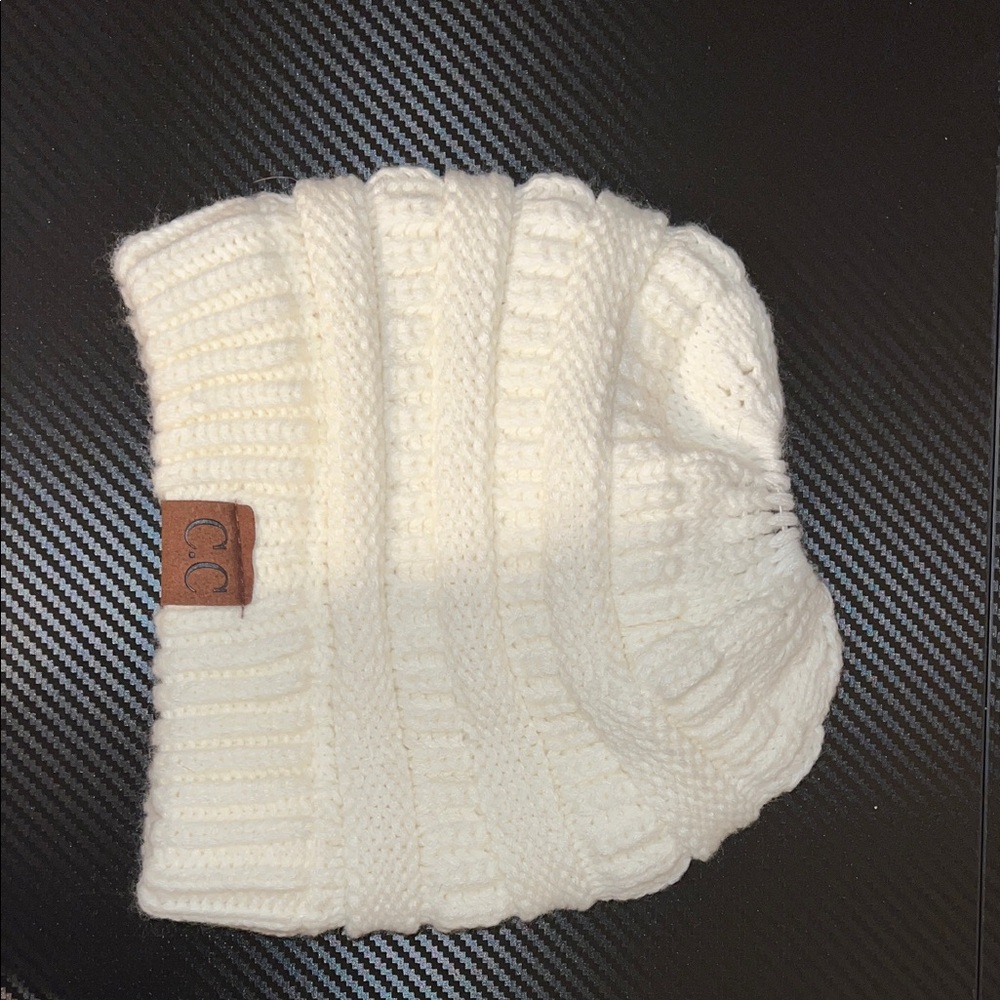Cozy White Knit Beanie
